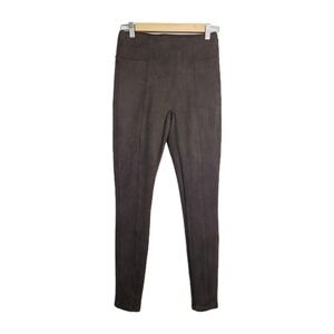 Spanx Faux Suede High Rise Skinny Leggings Brown Sleek Minimalist Chic‎ S